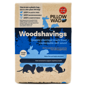 Sustainable Wood Shavings from Pillow Wad - Kiln Dried and Dust-Extracted for Pet Health